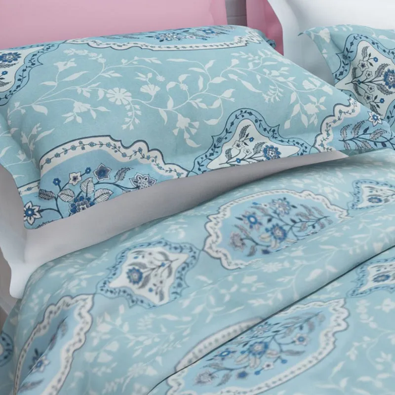 Serene Sleep Cotton Bedsheet (Blue) - 144 TC media 3