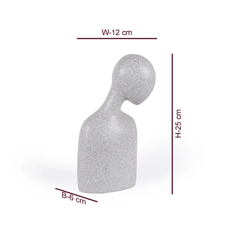 Embrace Of Two Abstract Painted Resin Showpiece (White) - Set Of Two media 4