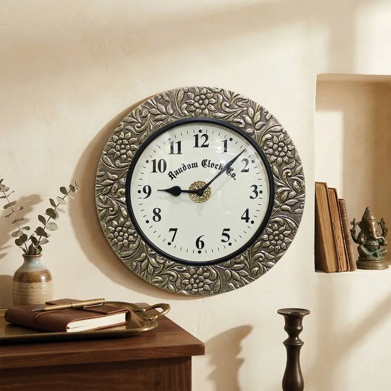 Elvora Brass Analog Wall Clock media 4