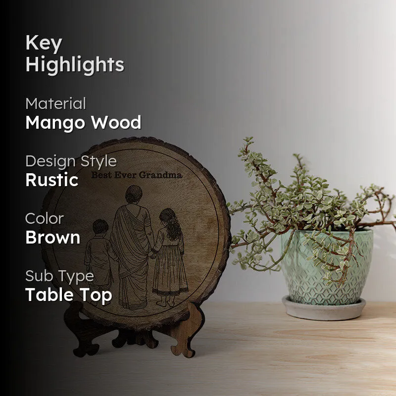 Best Ever Grandma Wood Showpiece - Round media 2