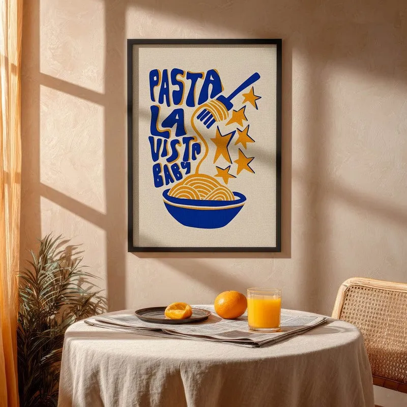 Golden Linguine Archival Canvas Wall Art - Black media 4