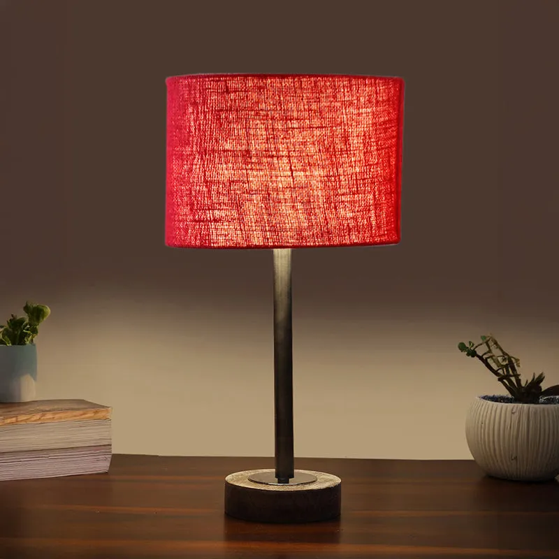 Sienna I Rodin Wooden Table Lamp - Maroon,Silver,White media 1