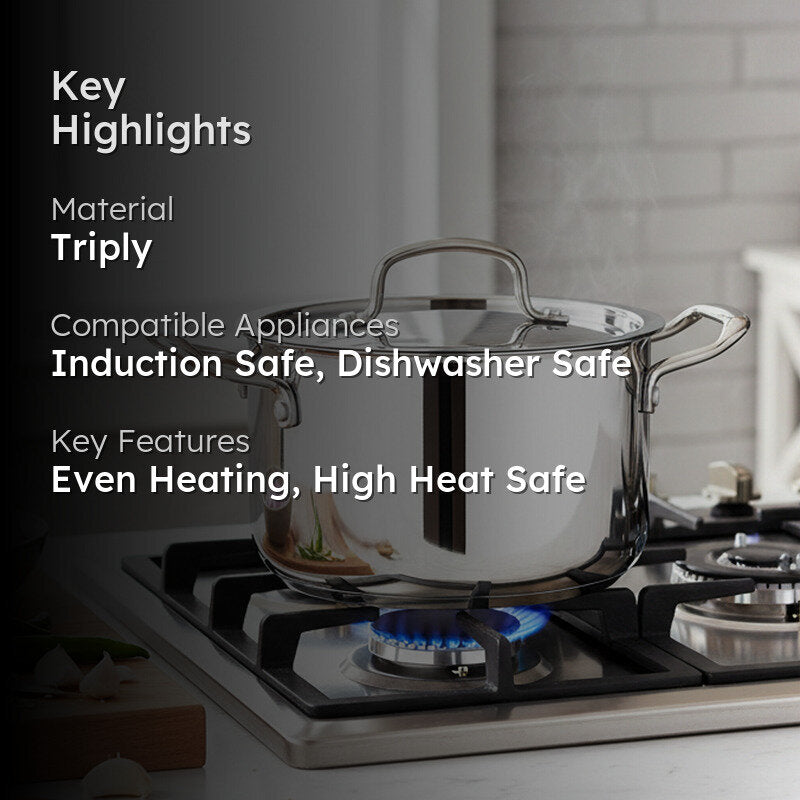 Bergner Induction Safe Cooking Pot With Lid - 7000 mL media 2
