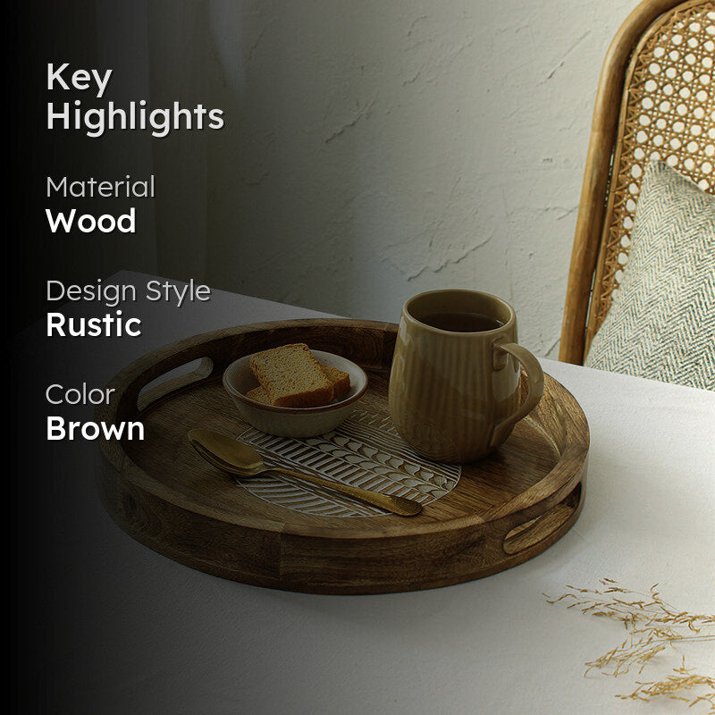 Wudra Wood Serving Tray - Round media 2