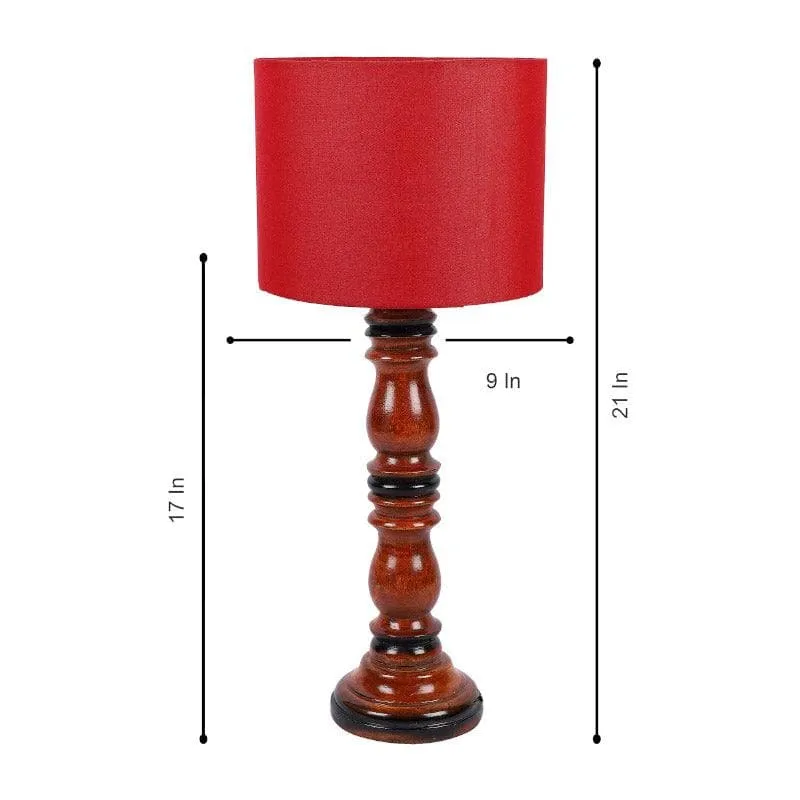 Rosa Argyle Fabric Table Lamp - Red,Brown media 6