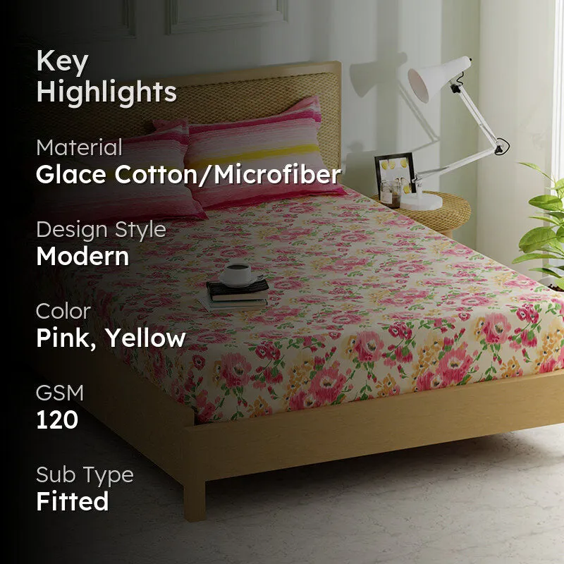 Brighid Floral Microfiber Bedsheet (120 GSM) - 120 GSM media 2