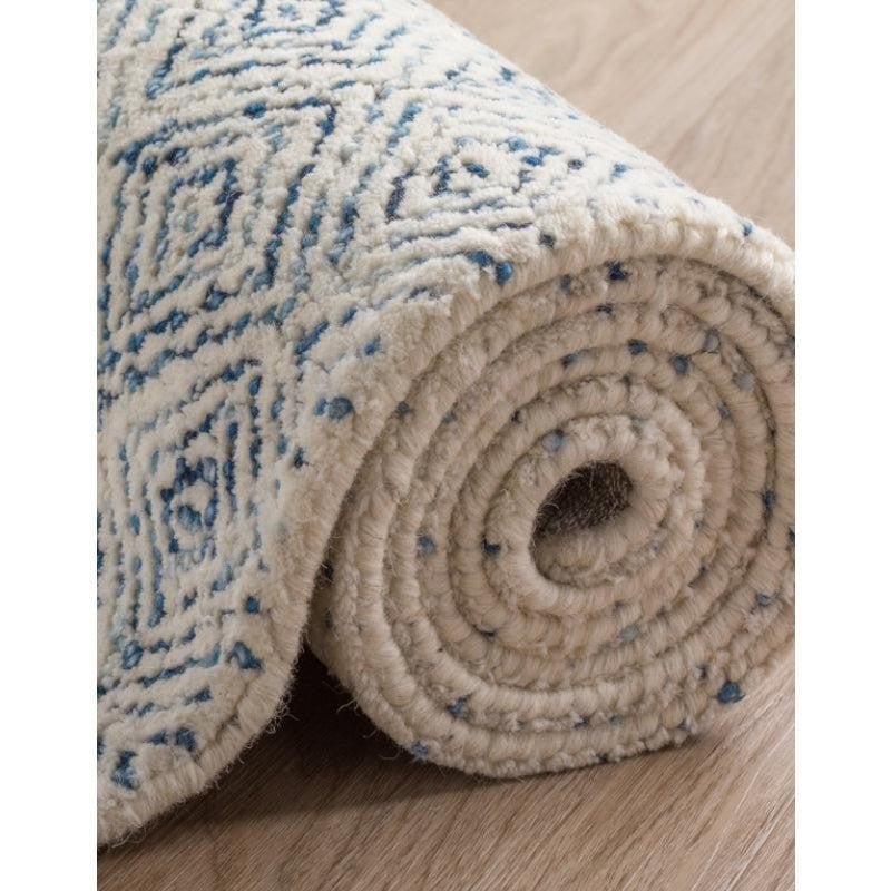 Timeless Textures Hand Tufted Wool Rug - Blue & White media 4