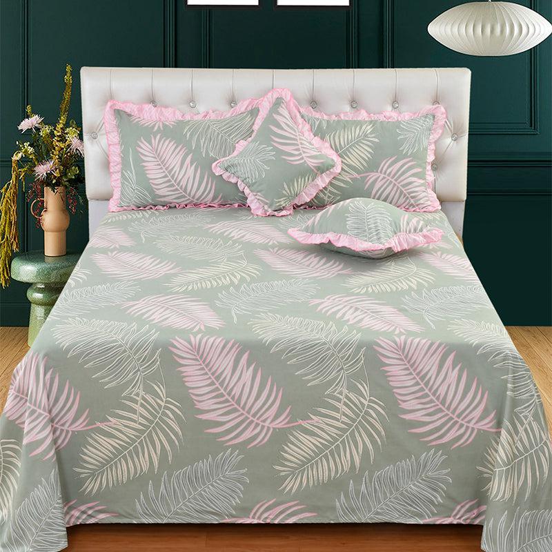 Fern Fancy Frilled Cotton Microfiber Bedding Set - Five Piece Set media 3