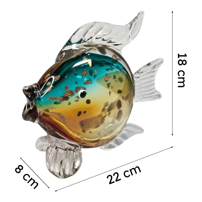 Coastal Charm Glass Showpiece - Yellow & Blue media 9