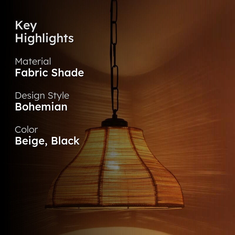 Linzo Curved Fabric Ceiling Lamp media 2