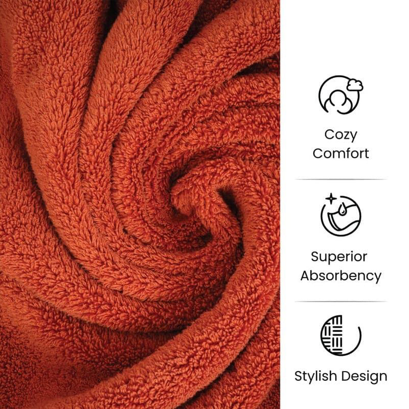 Micro Cotton Soft Serenity Solid Bath Towel - Orange image 6