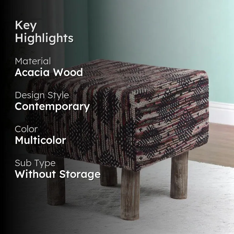 Wrixon Acacia Wooden Ottomans - Multicolor media 2