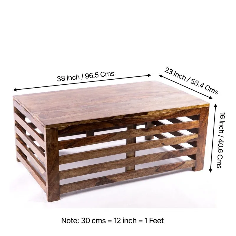 Cenrox Sheesham Wooden Center Table - Brown media 11