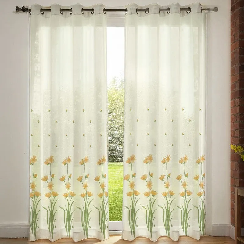Urban Space Floral Multicolor Polyester Curtains - Set Of Two media 3