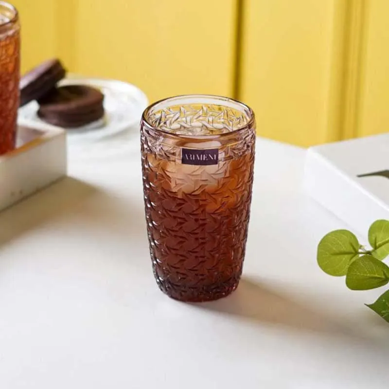 Elixir Tall Glass (Maroon) (390 ml ) - Set Of Four media 5
