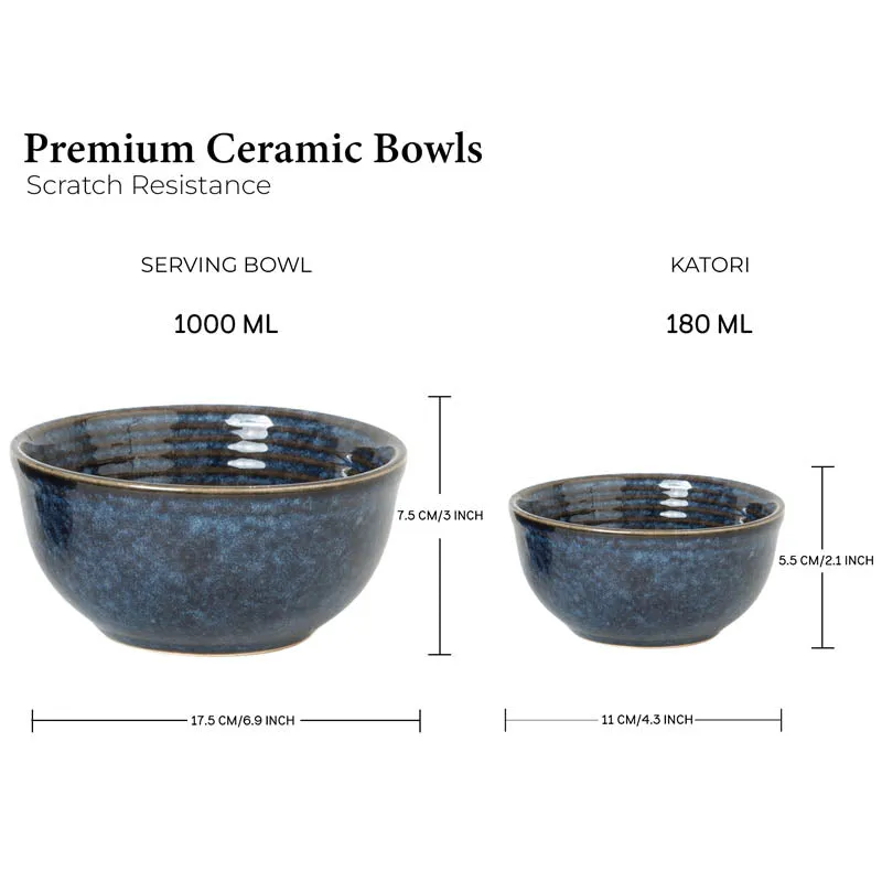 Meghneel Handmade Dinner Set (Blue) - 18 Piece Set media 6