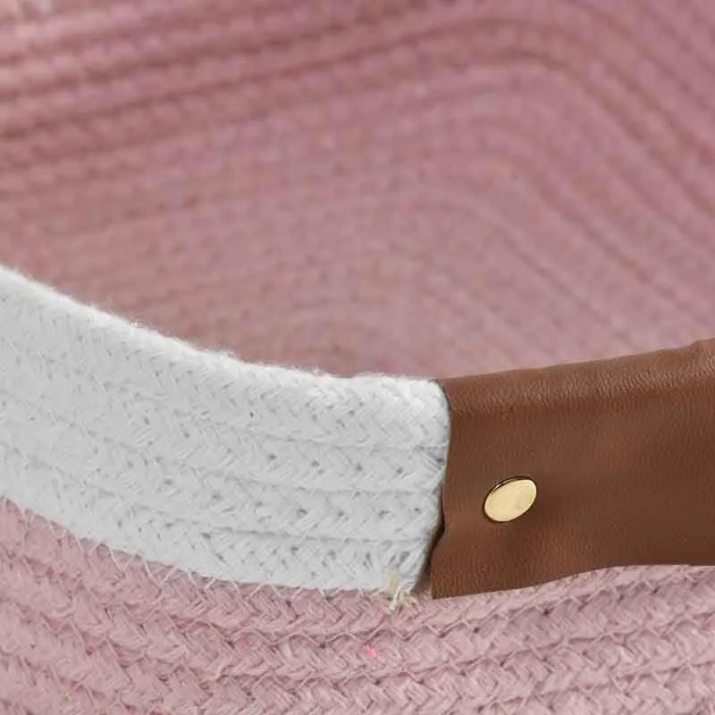 Solid Ecstasy Cotton Storage Basket - Pink & White media 4