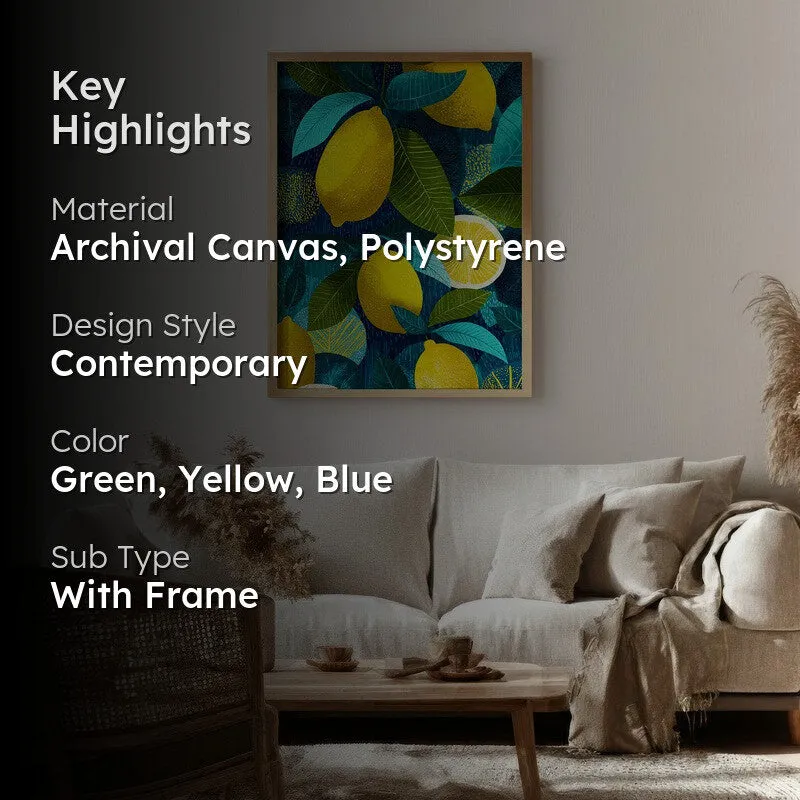 Fresh Picked Canvas Wall Painting - Brown Frame media 2