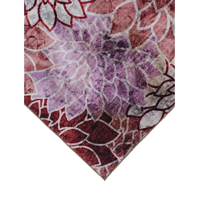 Enaya Floral Carpet - Maroon media 5