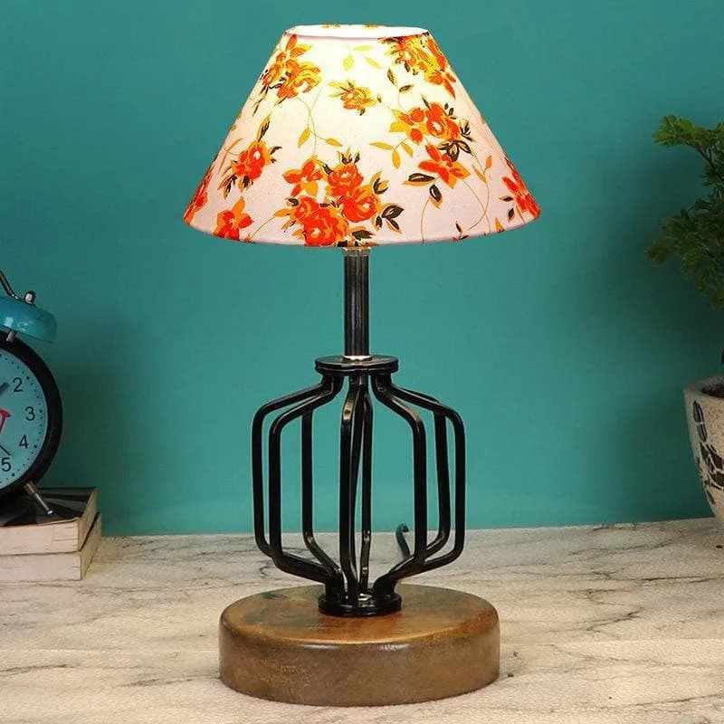 Floral Cosmo Fabric Table Lamp - Multicolor media 1