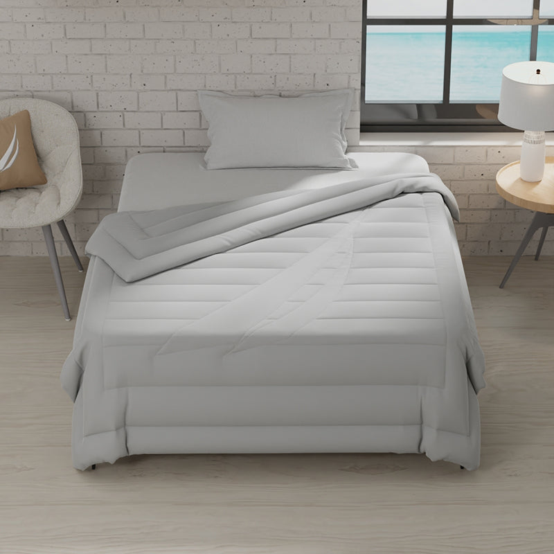 Nautica Ciel Luxe Solid Microfiber Comforter (Grey) - 110 GSM media 5