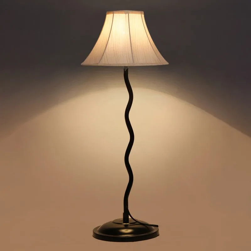 Lunalynx Cotton Table Lamp With Iron Base - White media 5
