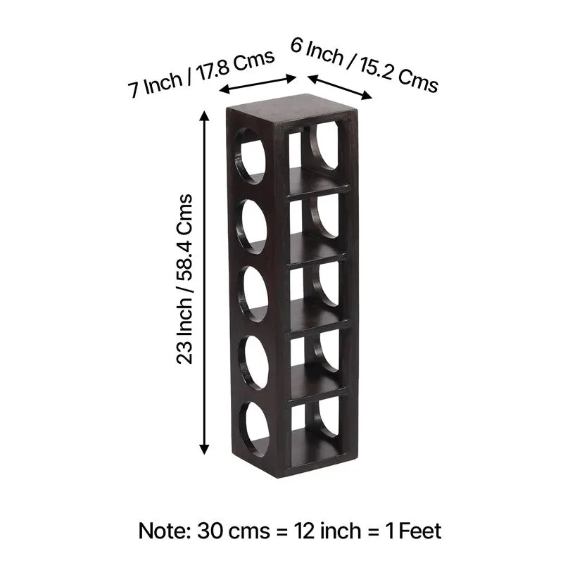 Zverox Sheesham Wooden Wine Rack - Taupe media 10