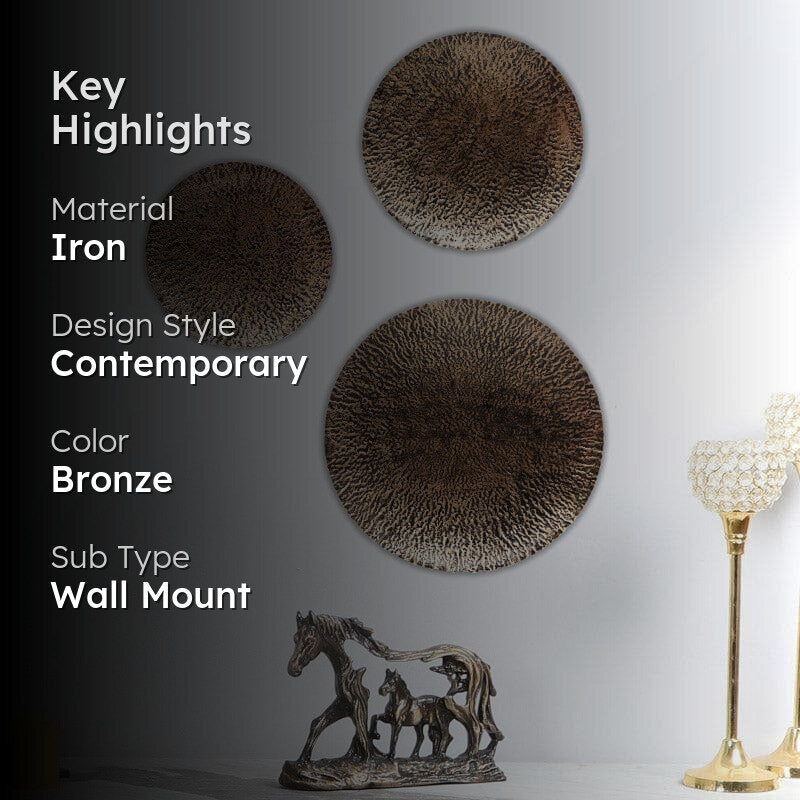 Hamo Dot Hammered Iron Wall Accent - Set Of Three media 2