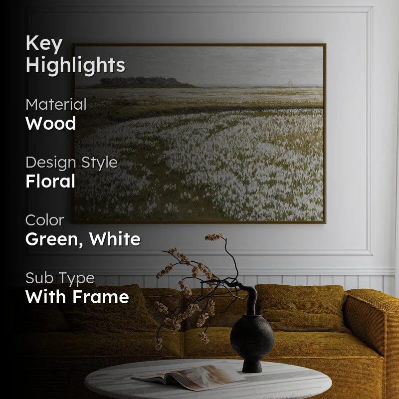Path Of Flowers Wood Wall Art With Frame - Black media 2