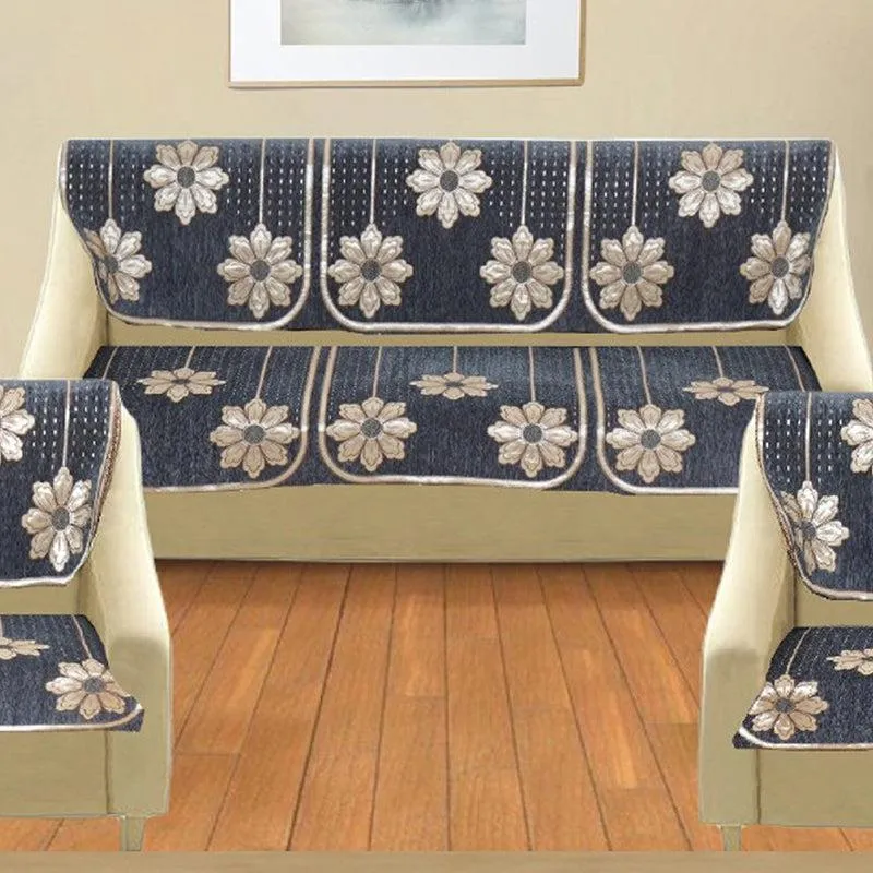 Mitha Floral Sofa Cover (Dark Grey) media 5