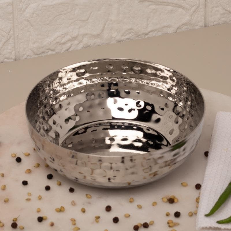 Vintage Charm Hammered Serving Bowl (400 mL) - Set Of Two media 3