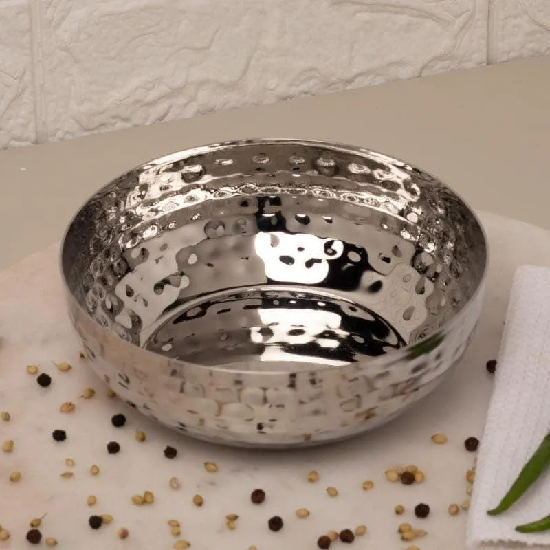 Vintage Charm Hammered Serving Bowl (400 mL) - Set Of Two media 3