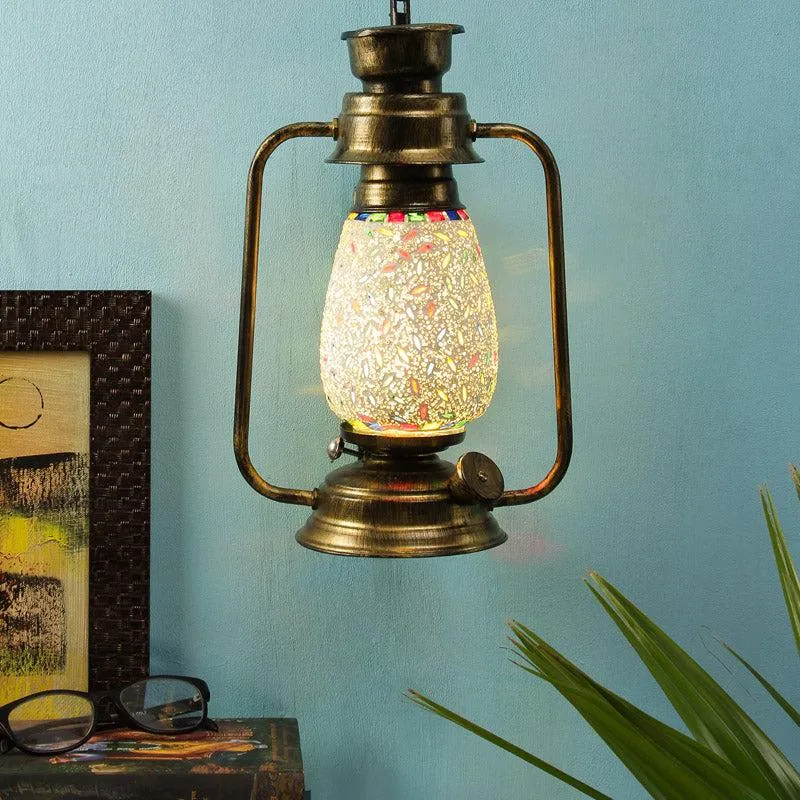 Siera Mosaic Lantern Iron Wall Lamp - Gold media 1