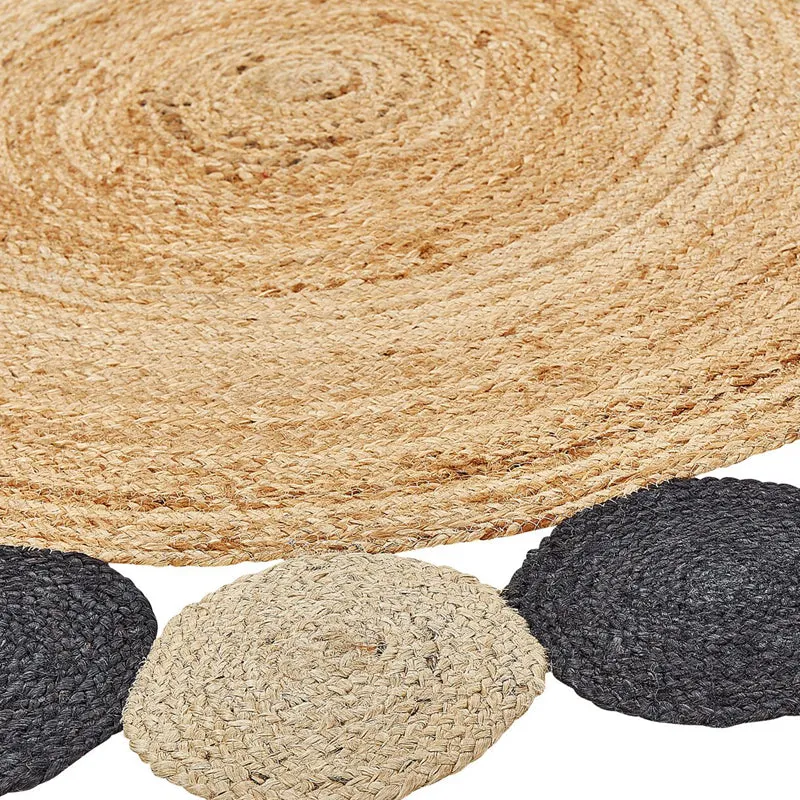 Plait Flora Braided Jute Area Rug - Black, Beige media 4