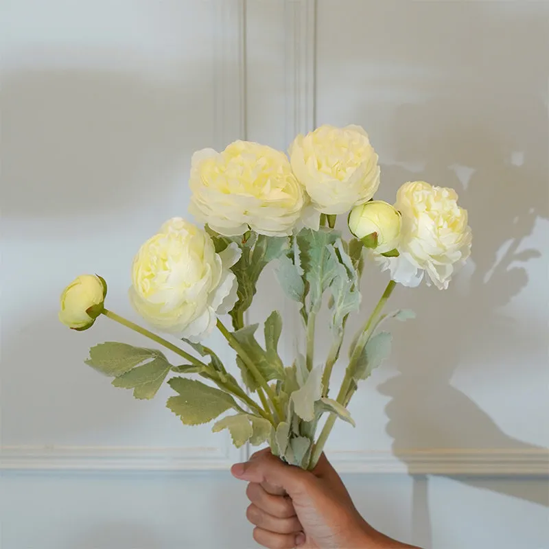 Faux White Peony Flower Stick (20 CM) - Set Of Two media 3