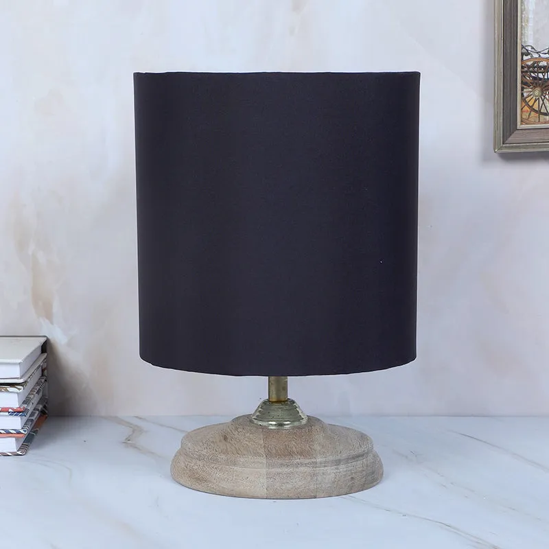 Bisara Pebble Solid Mango Wood Table Lamp - Black,Brown media 3