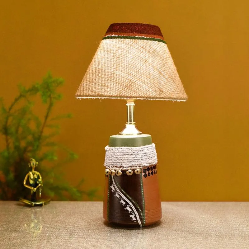 Lina Hand Knitted Wooden Table Lamp - Multicolor media 5