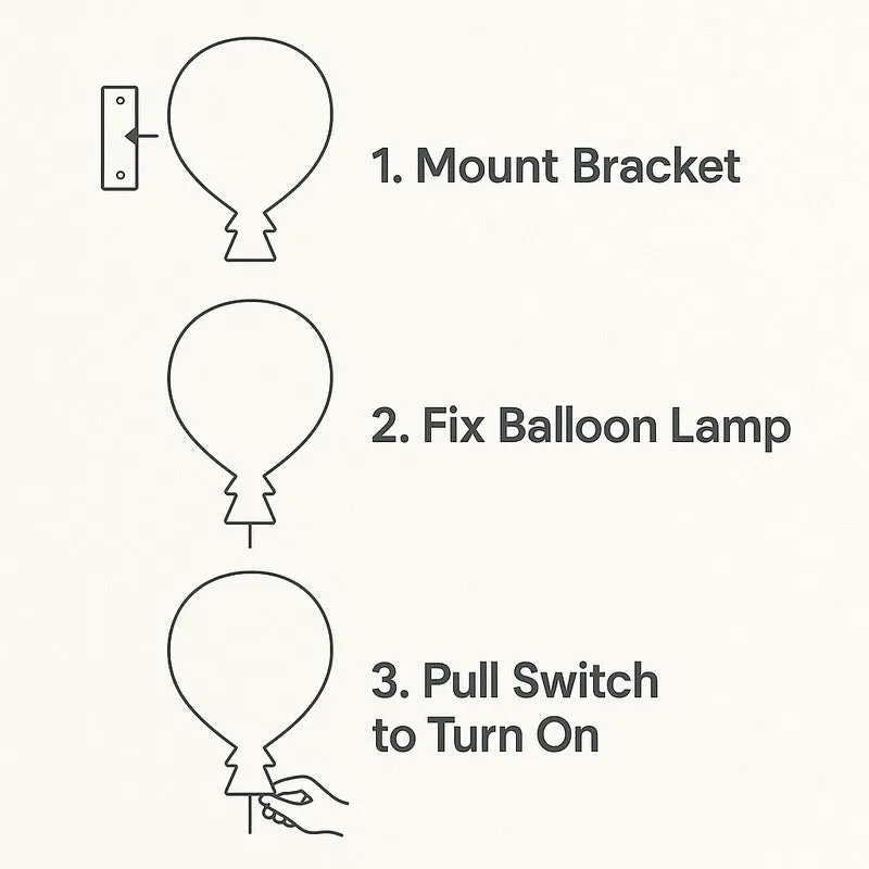 Tiny Tales Balloon  Battery Operated MDF Wall Lamp media 7