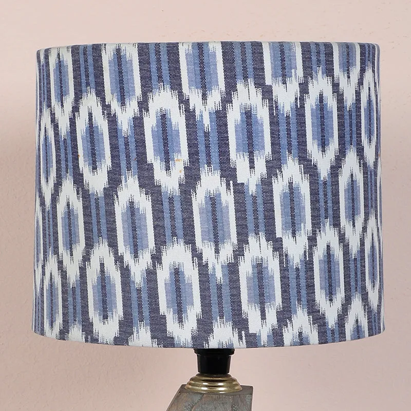 Lois Runes Printed Mango Wood Table Lamp - Grey,White,Blue media 3