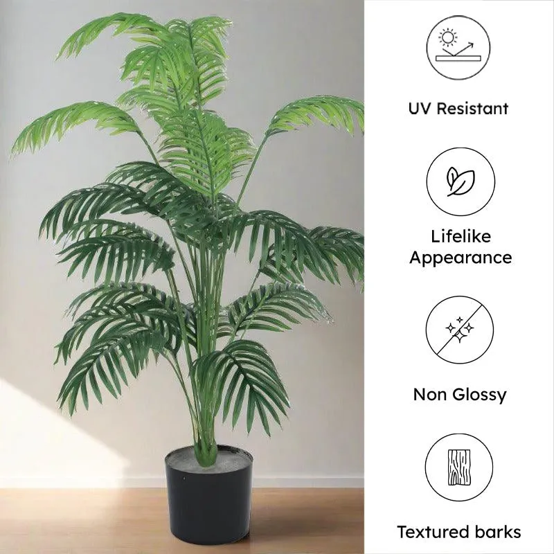 Faux Tropic Areca Palm With Black Plastic Pot - 3.61 ft media 6