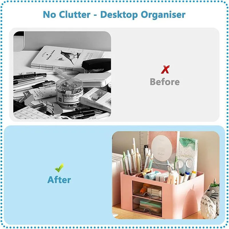 Space Ace Plastic Desk Organiser - Pink media 5
