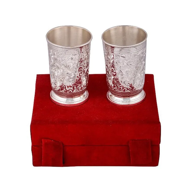 BrightSip Silver (Plated Drinking Glass (300 Ml Each) - Three Piece Set media 8