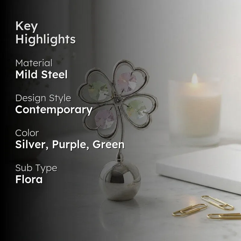 Floral Clubs Silver Plated Mild Steel Showpiece media 2