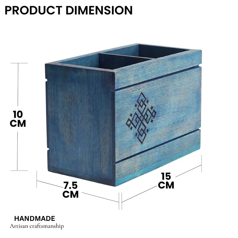 Hiron Wood Cutlery Holder - Two Piece Set media 8