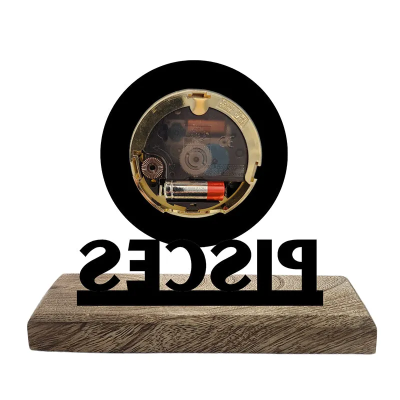 Pisces Zodiac Analog Table Clock media 3