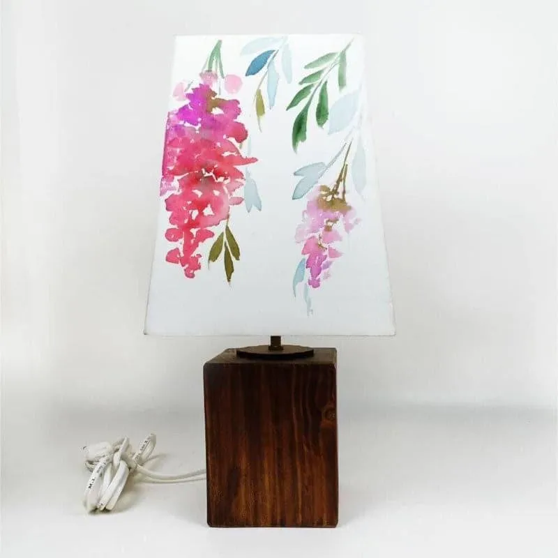 Lush Cascade Handpainted Fabric Table Lamp - Multicolor media 3