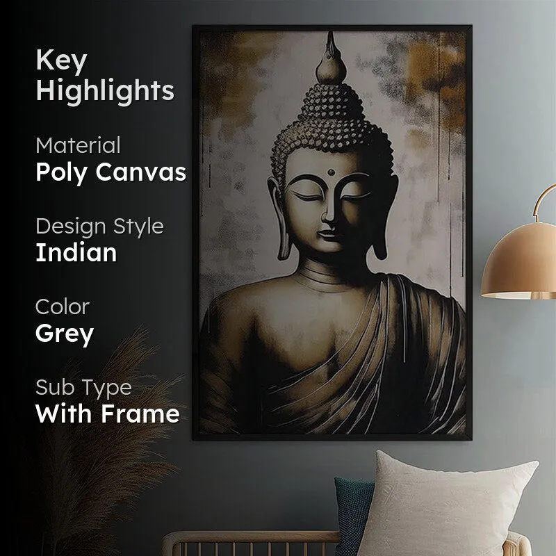 Mystical Buddha Wall Painting With Frame media 2