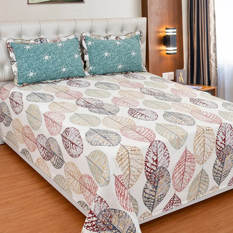Heirloom Leaves Floral Microfiber Bedsheet - 210 GSM media 1