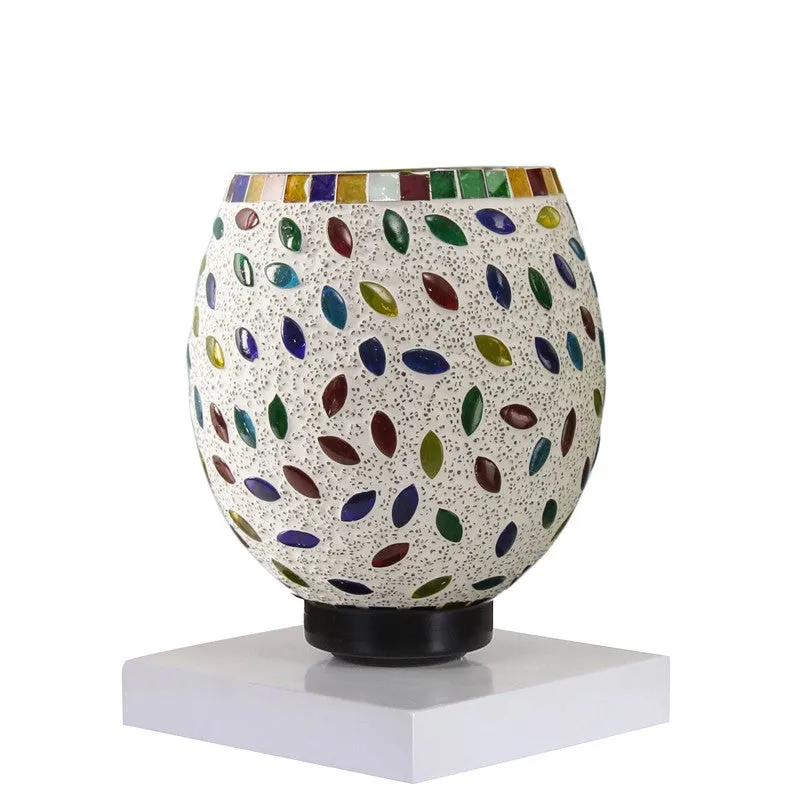 Glimara Mosaic Glass Table Lamp With Wooden Base - Multicolor media 6