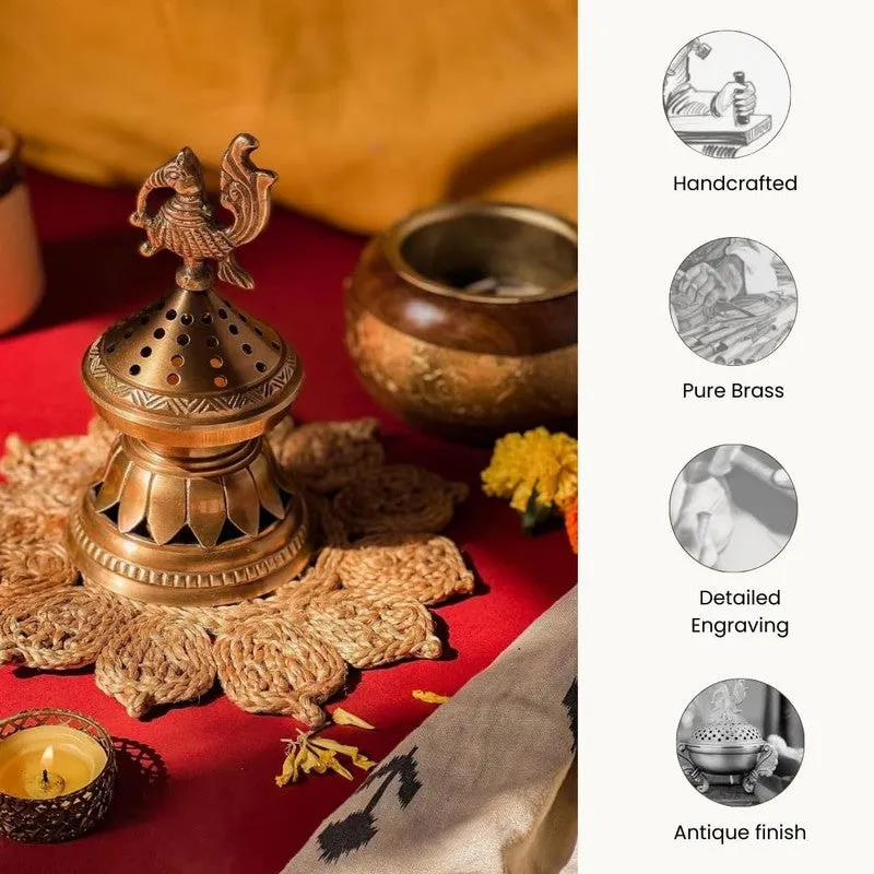 Mayurika Brass Incense Holder media 2